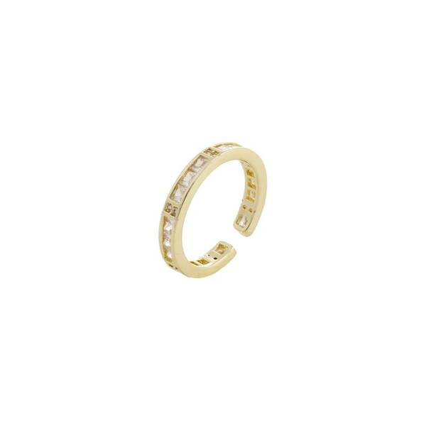 Gold Ring with Rhinestones