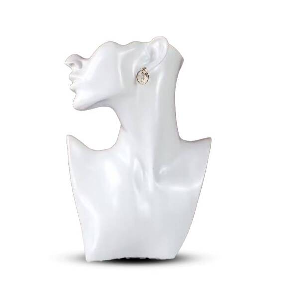 Earrings/Necklace Stand Bust Display White