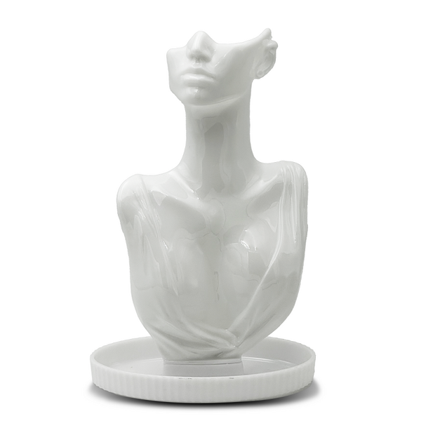 Earrings/Necklace Stand Bust Display White