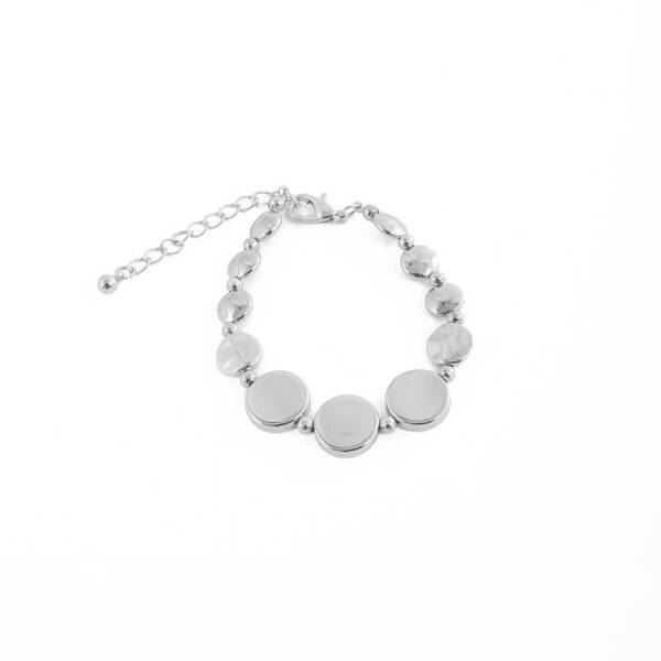 Silver bracelet with Cyclamen and Stones