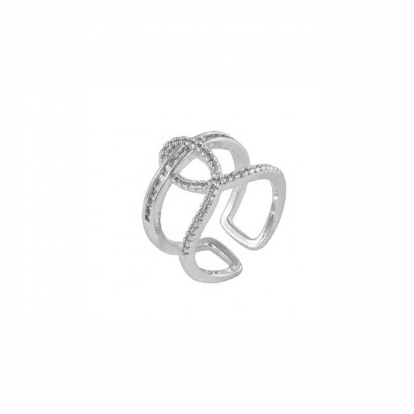 Gold Rhinestone Silver with Double Twist