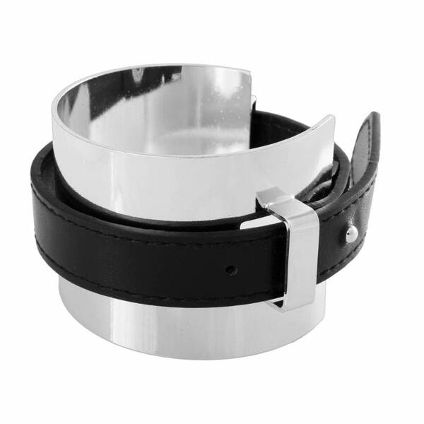 Leather Bracelets with Silver Metal Details