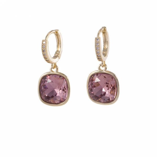 Pink Stone Dangle Earrings