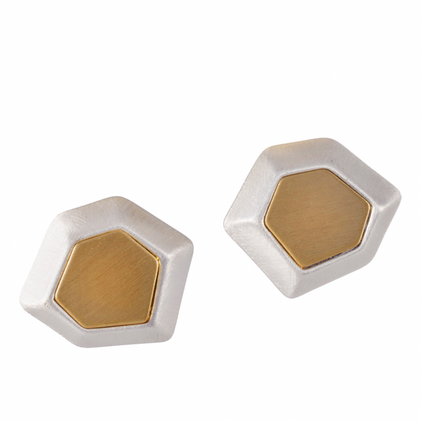 Silver Polygon Earrings