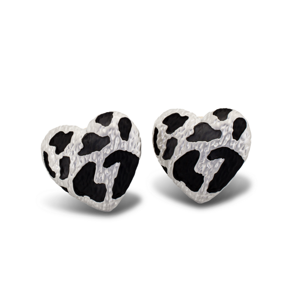 Silver Leopard Earrings
