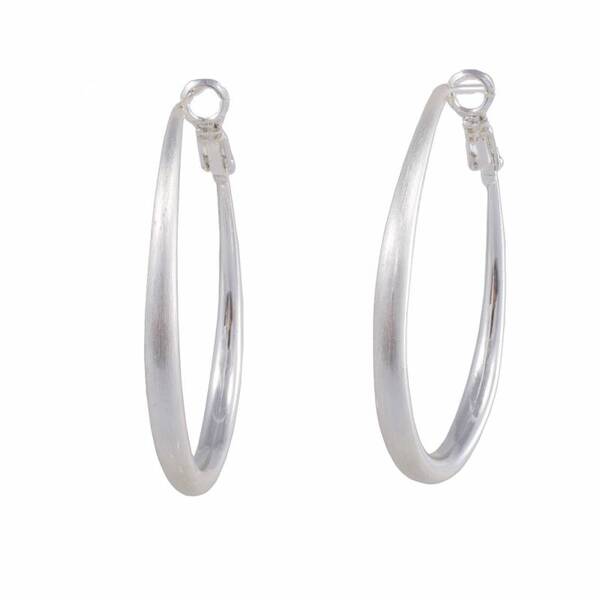 Oval Earrings Set in Silver Color