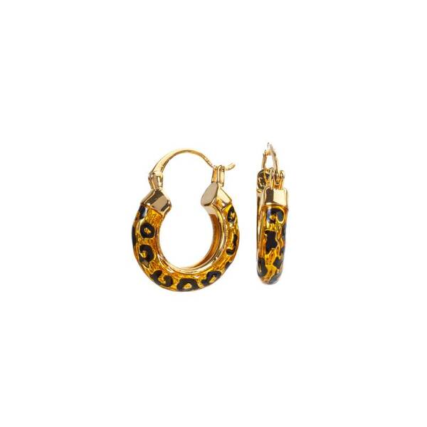 Gold Earrings with Black Details