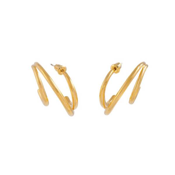 Double Hoop Earrings Gold